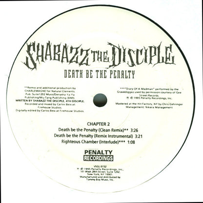Shabazz The Disciple : Death Be The Penalty (12")