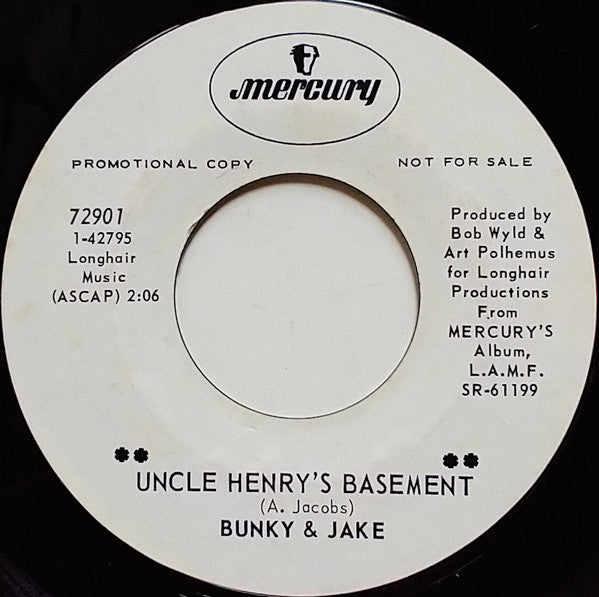 Bunky And Jake : Uncle Henry's Basement / Bump In My Groove (7", Single, Promo)