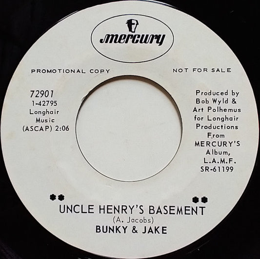 Bunky And Jake : Uncle Henry's Basement / Bump In My Groove (7", Single, Promo)