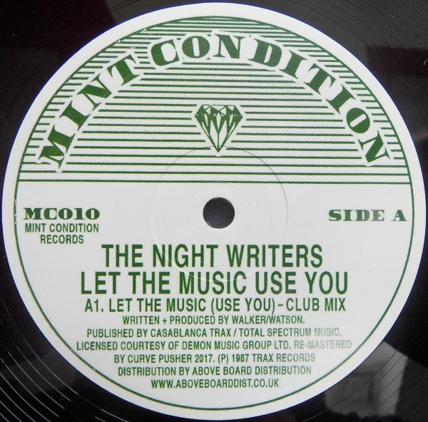 The Night Writers : Let The Music Use You   (12", RE, RM)