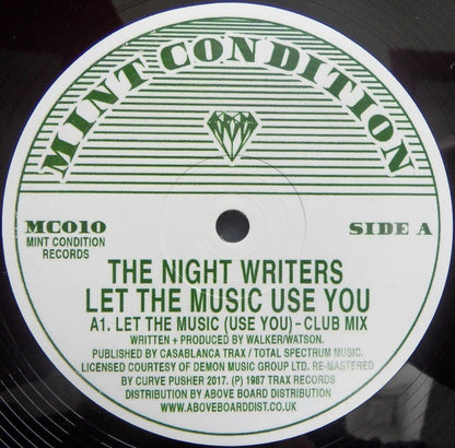 The Night Writers : Let The Music Use You   (12", RE, RM)
