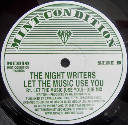 The Night Writers : Let The Music Use You   (12", RE, RM)