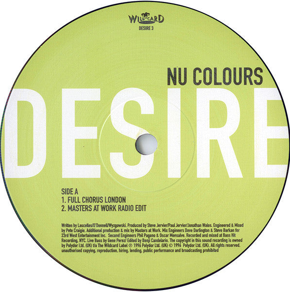 Nu Colours : Desire (The House Mixes) (2x12", Promo)