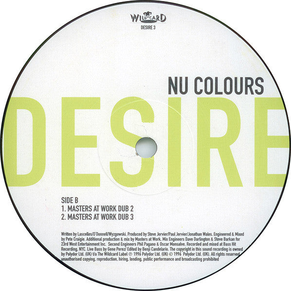 Nu Colours : Desire (The House Mixes) (2x12", Promo)