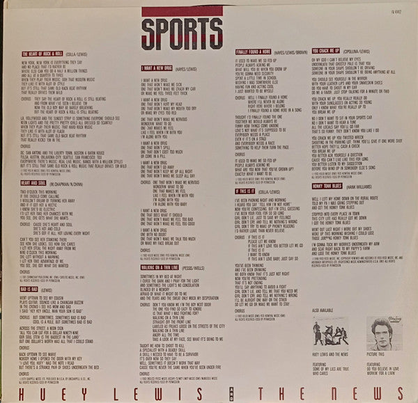 Huey Lewis And The News* : Sports (LP, Album)