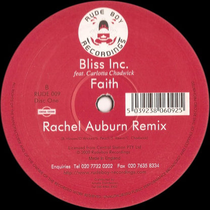 Bliss Inc. Feat. Carlotta Chadwick : Faith (12", 1/2)