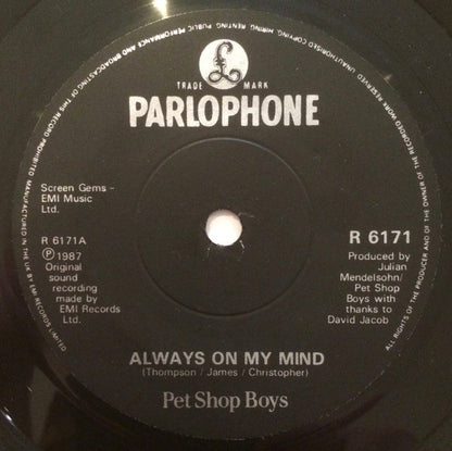 Pet Shop Boys : Always On My Mind (7", Single, Dam)