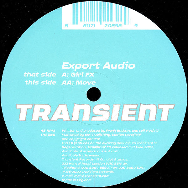 Export Audio : Girl FX / Move (12")