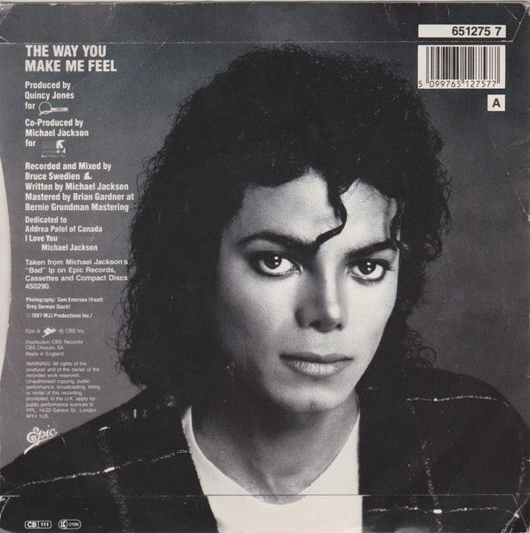 Michael Jackson : The Way You Make Me Feel (7", Single)