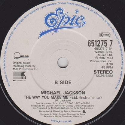 Michael Jackson : The Way You Make Me Feel (7", Single)