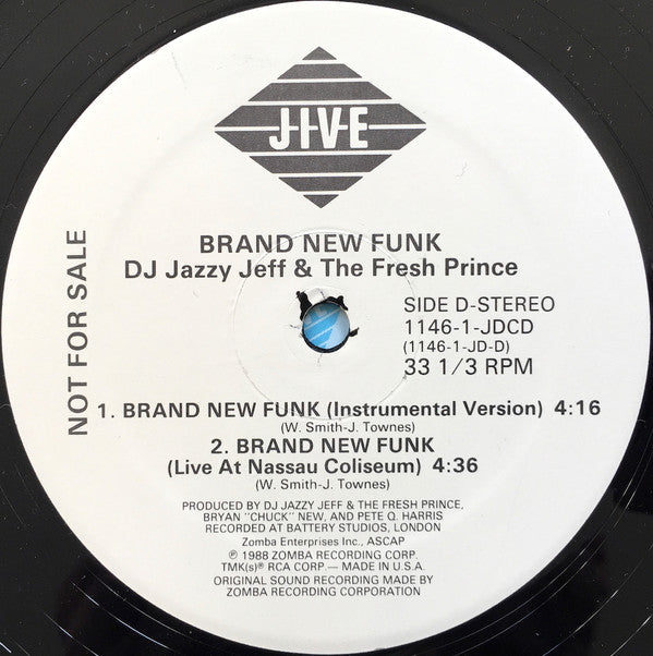 DJ Jazzy Jeff & The Fresh Prince : Brand New Funk (12", Promo)