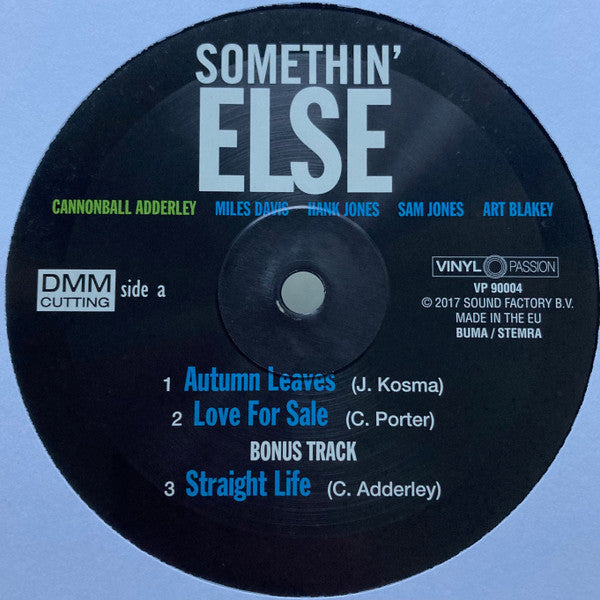 Cannonball Adderley : Somethin' Else (LP, Album, RE, RM)