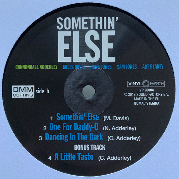 Cannonball Adderley : Somethin' Else (LP, Album, RE, RM)