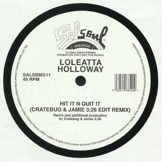 Loleatta Holloway : Hit It N Quit It (Cratebug & Jamie 3:26 Edit Remix) (12", S/Sided)
