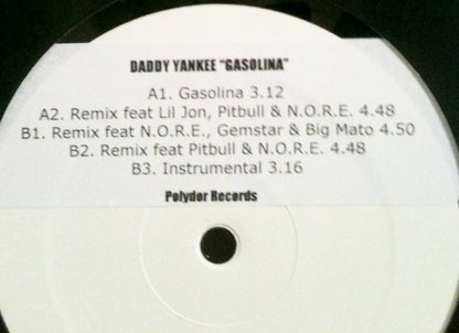 Daddy Yankee : Gasolina (12", Promo, W/Lbl)