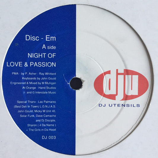 Disc - Em : Night Of Love & Passion (12")