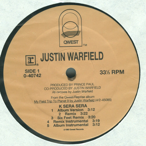 Justin Warfield : K Sera Sera / Dip Dip Divin' (12")