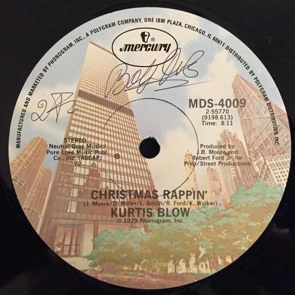 Kurtis Blow : Christmas Rappin' (12", Promo)