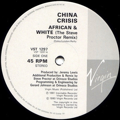 China Crisis : African And White (The Steve Proctor Remix) (12", Single)