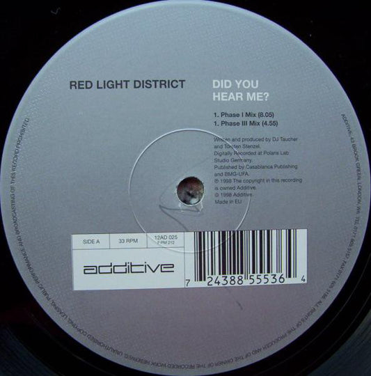 Red Light District : Did You Hear Me? (12")
