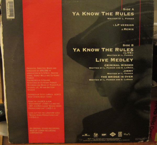 Boogie Down Productions : Ya Know The Rules (12")