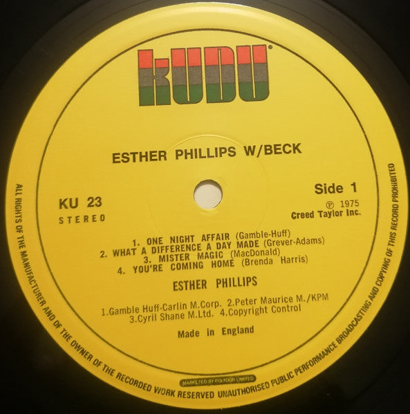 Esther Phillips With Joe Beck : Esther Phillips W/Beck (LP, Album)