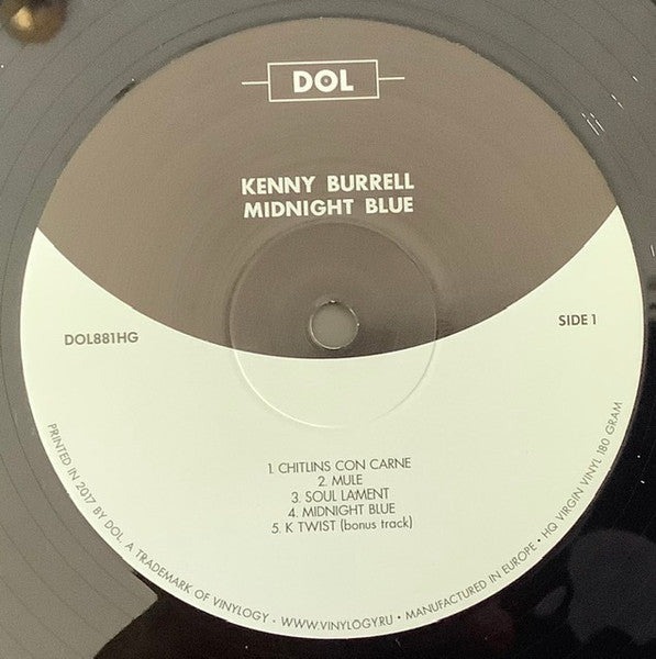 Kenny Burrell : Midnight Blue (LP, Album, RE, Unofficial, 180)