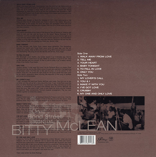 Bitty Mclean & The Supersonics : On Bond Street Kgn. JA. (LP, Album, Gat)