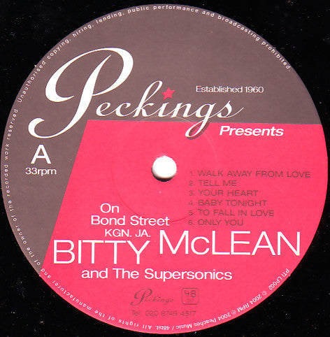 Bitty Mclean & The Supersonics : On Bond Street Kgn. JA. (LP, Album, Gat)