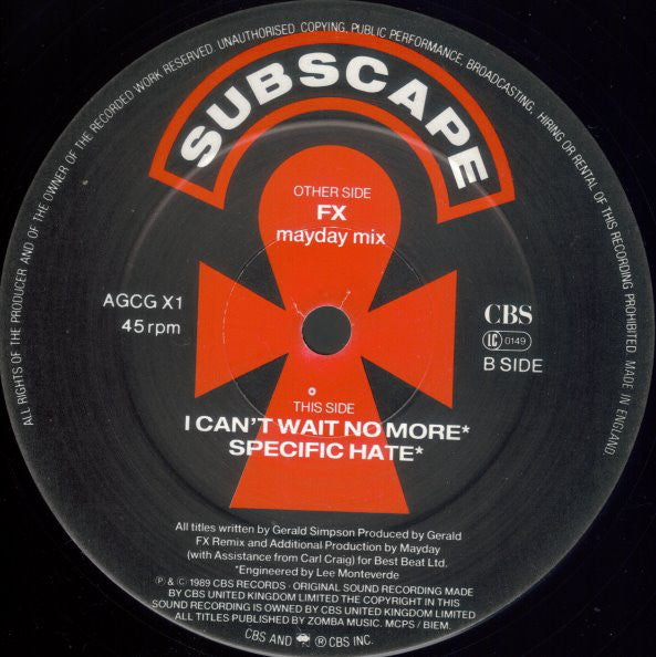 A Guy Called Gerald : FX (Mayday Mix) (12", Single)