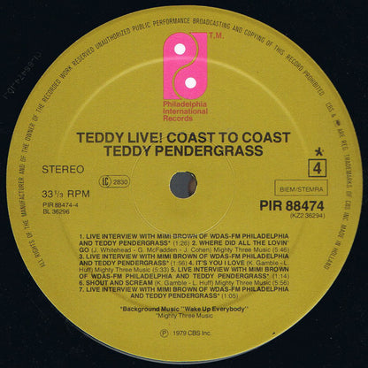 Teddy Pendergrass : Live! Coast To Coast (2xLP, Album, Gat)