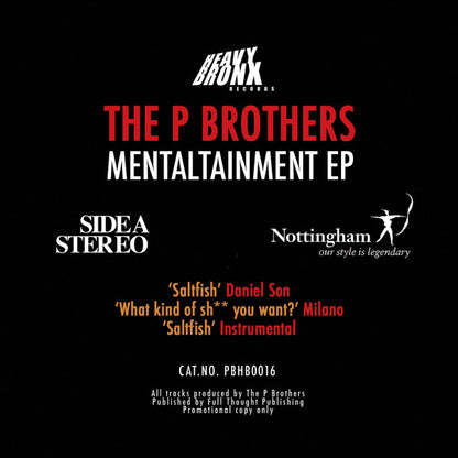 P Brothers : Mentaltainment EP (12", EP, Ltd)