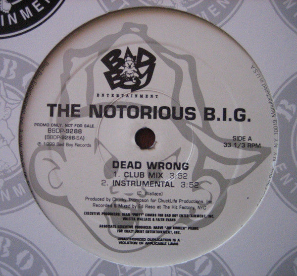 The Notorious B.I.G.* : Dead Wrong (12", Promo)