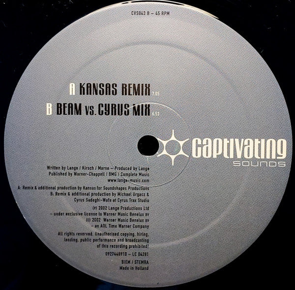 Lange Featuring Skye (2) : Drifting Away (Remixes) (12")