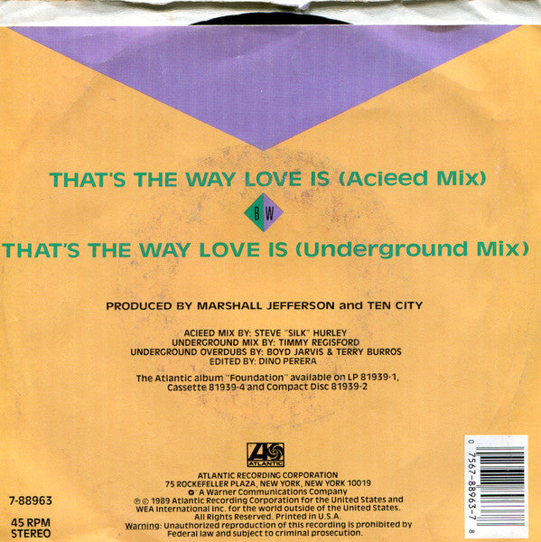 Ten City : That's The Way Love Is (7", Single)