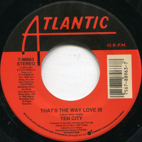 Ten City : That's The Way Love Is (7", Single)