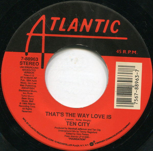 Ten City : That's The Way Love Is (7", Single)
