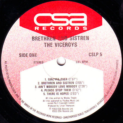 The Viceroys : Brethren And Sistren (LP, Album)