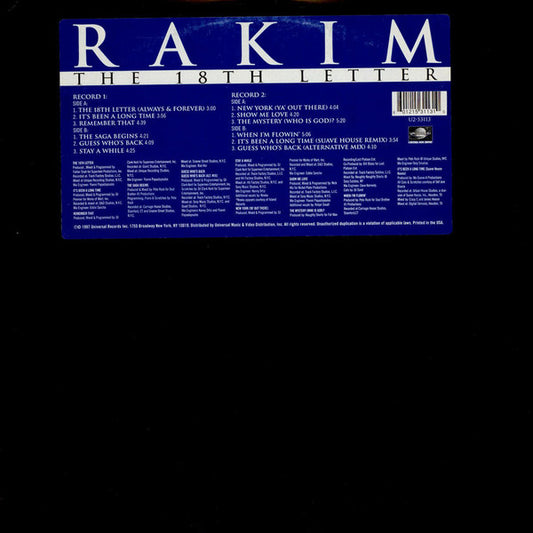 Rakim : The 18th Letter (2xLP, Album)