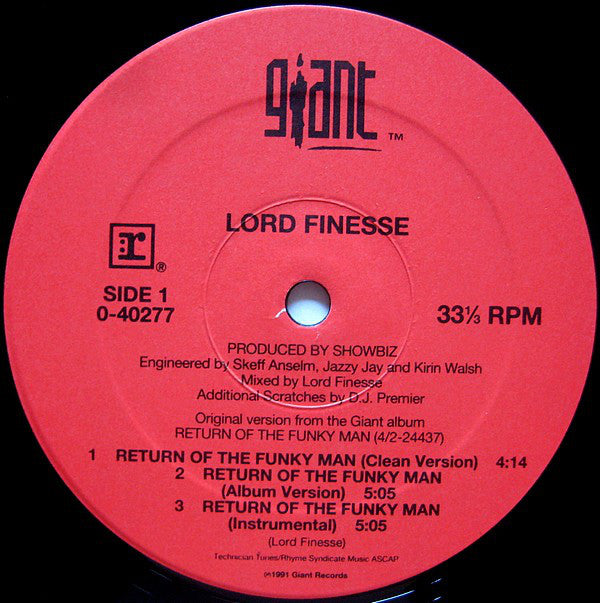 Lord Finesse : Return Of The Funky Man (12", Maxi)