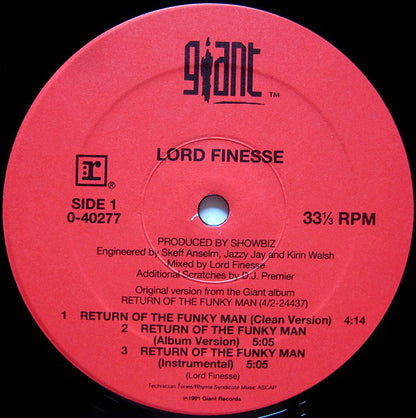 Lord Finesse : Return Of The Funky Man (12", Maxi)