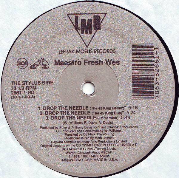 Maestro Fresh-Wes : Drop The Needle (12")