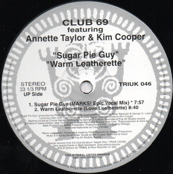 Club 69 Featuring Annette Taylor & Kim Cooper : Sugar Pie Guy / Warm Leatherette (2x12")