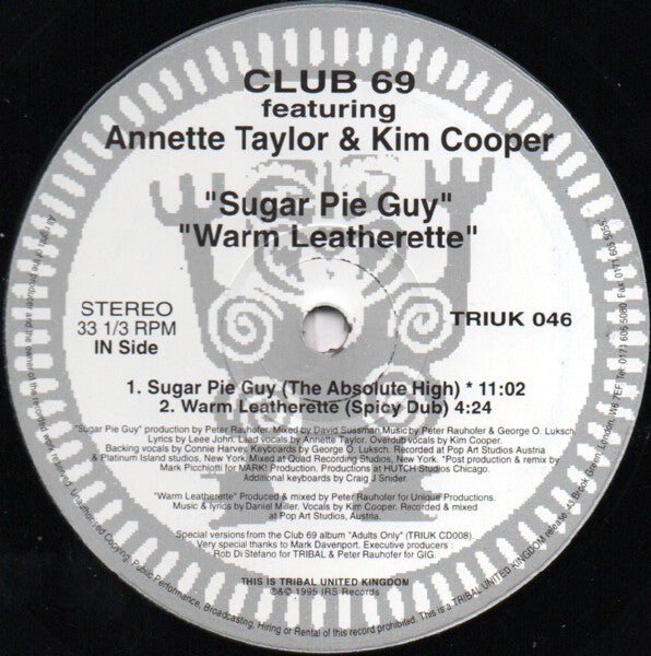 Club 69 Featuring Annette Taylor & Kim Cooper : Sugar Pie Guy / Warm Leatherette (2x12")