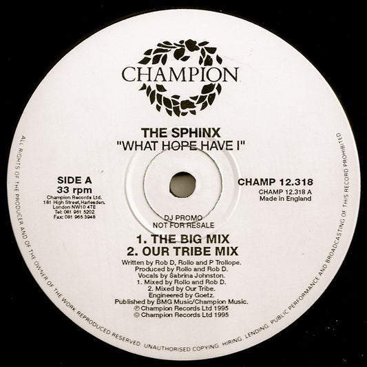 The Sphinx* : What Hope Have I (2x12", Promo)