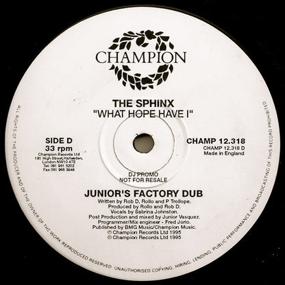 The Sphinx* : What Hope Have I (2x12", Promo)