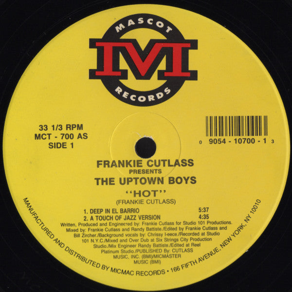 Frankie Cutlass Presents The Uptown Boys : Hot / One Mother (12")