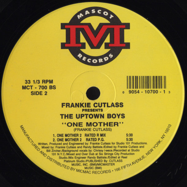 Frankie Cutlass Presents The Uptown Boys : Hot / One Mother (12")