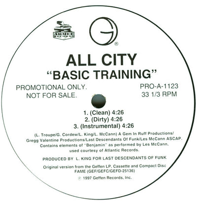 All City : Move On You / Basic Training (12", Promo)