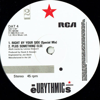 Eurythmics : Right By Your Side (12", Single, SW )